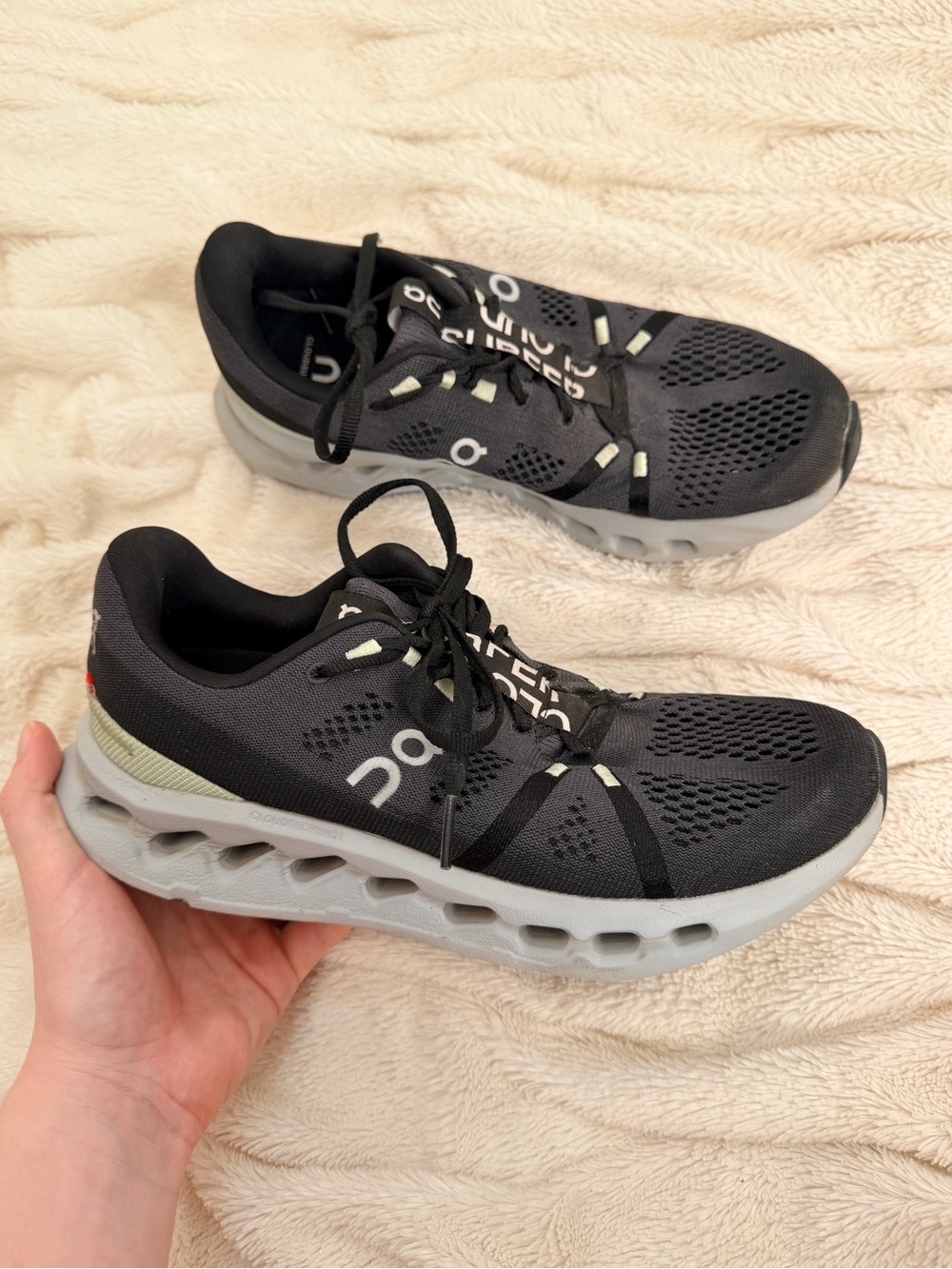 On Cloudsurfer running shoe Iron/Glacier sneakers women’s 8.5